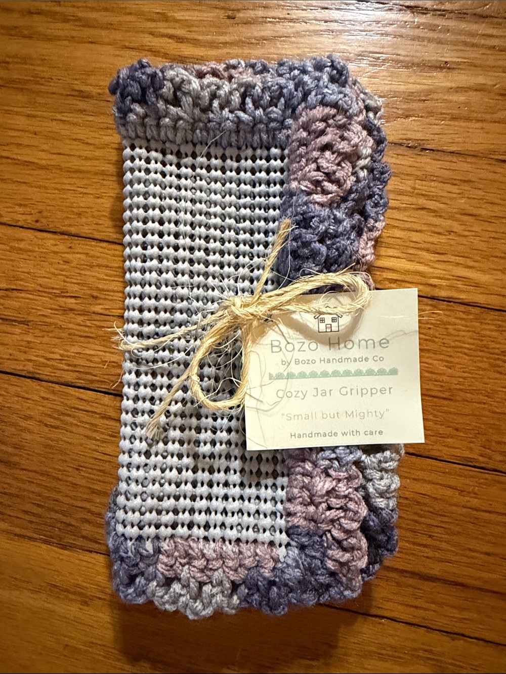 Set of 2 Cozy Jar Grippers - Gray & Purple
